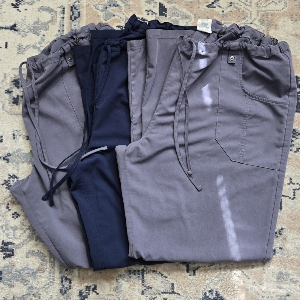 Dickies Women's Navy Xtreme Stretch Drawstring Cargo Scrub Pants - 3 pair